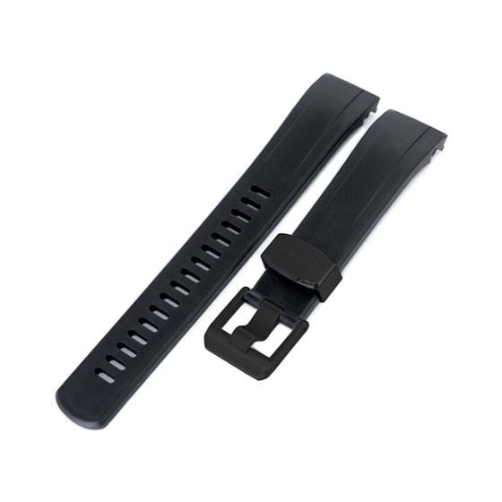 22mm Crafter Blue 時計ベルト NBRラバー ブラック PVDバックル