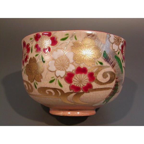 茶道具 抹茶茶碗 乾山写 桜絵、京焼 清和窯 原 清和（賢次）作 : 佐藤