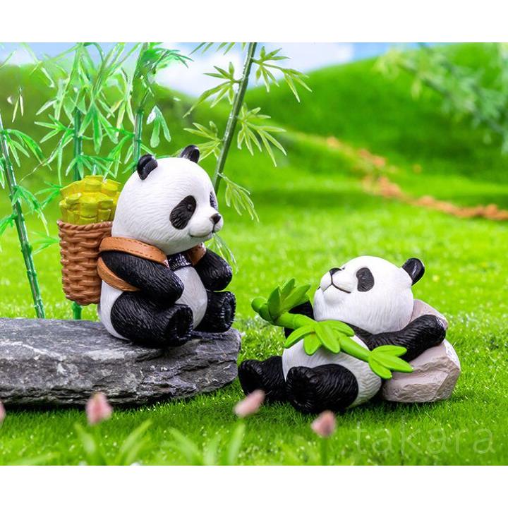 動物フィギュア かご パンダ 8種 テラリウム フィギュア ミニチュア 水