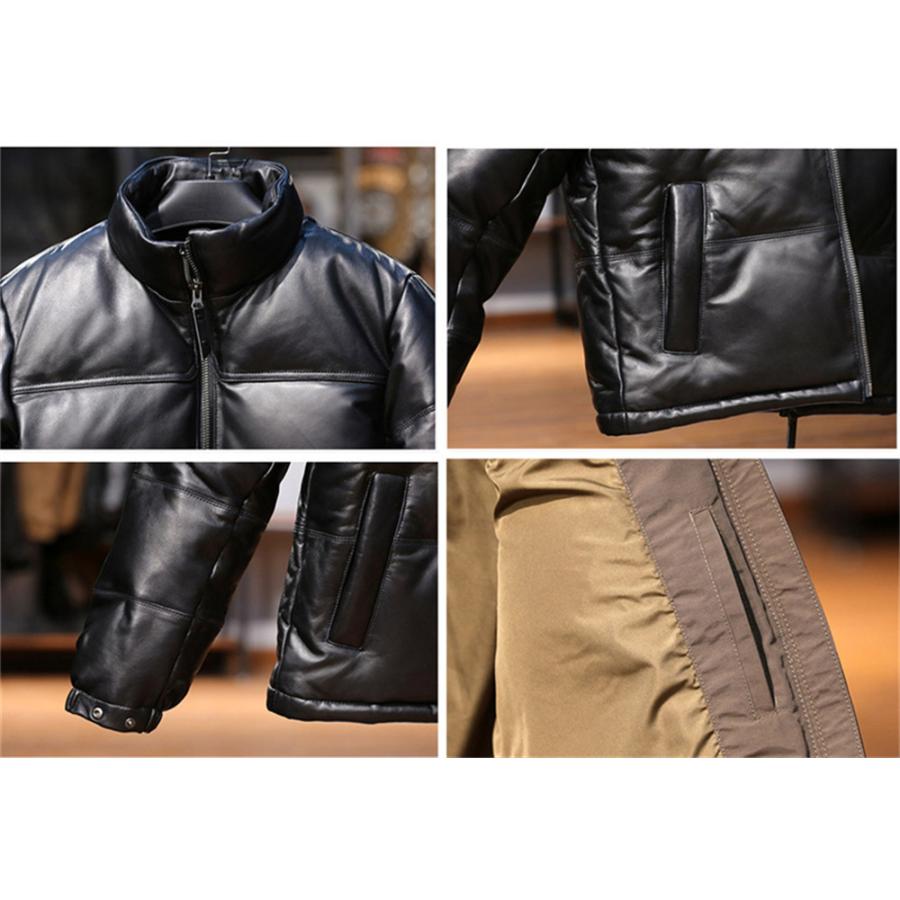 レザーダウン ダウン 本革ダウンジャケット ダウンジャケット 羊革