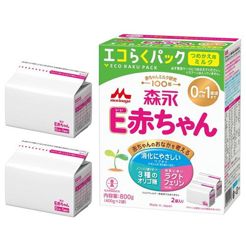 森永乳業 乳児用ミルク E赤ちゃん エコらくパック つめかえ 400g