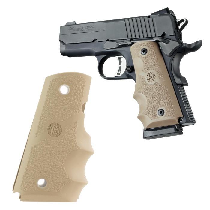 ☆HOGUE 1911 オフィサーズ用 ラバーグリップ ブラック / OD スレート