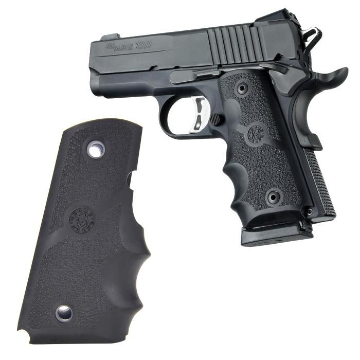 ☆HOGUE 1911 オフィサーズ用 ラバーグリップ ブラック / OD スレート