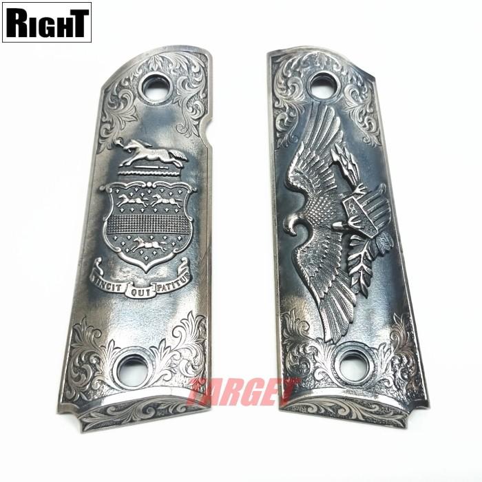 ☆RIGHT イーグルレリーフ メタルグリップ アンティークシルバー