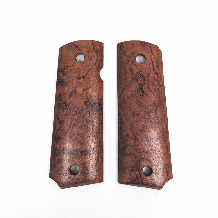 ☆MULE 1911 ガバメント用 木製グリップ ブビンガ スムース メダリオン