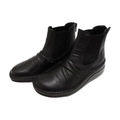 インコルジェ 8438 ブラック 本革カジュアルサイドゴアブーツ 送料無料