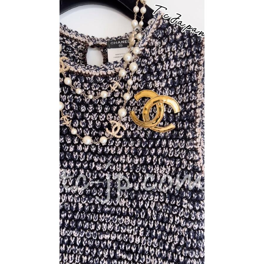 CHANEL（シャネル） ワンピース 女優着 ネイビー 紺 CCロゴ刺繍