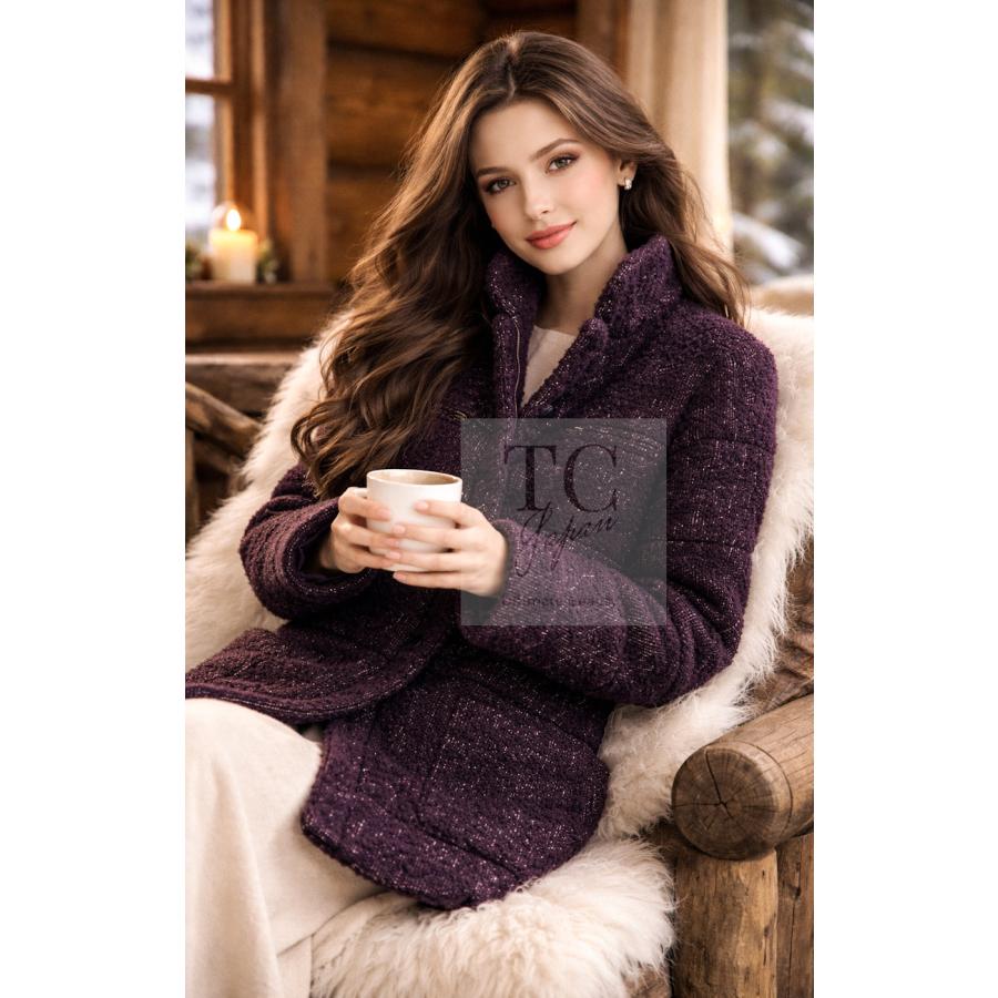 CHANEL（シャネル） コート ボルドーワイン ダークパープル アルパカ