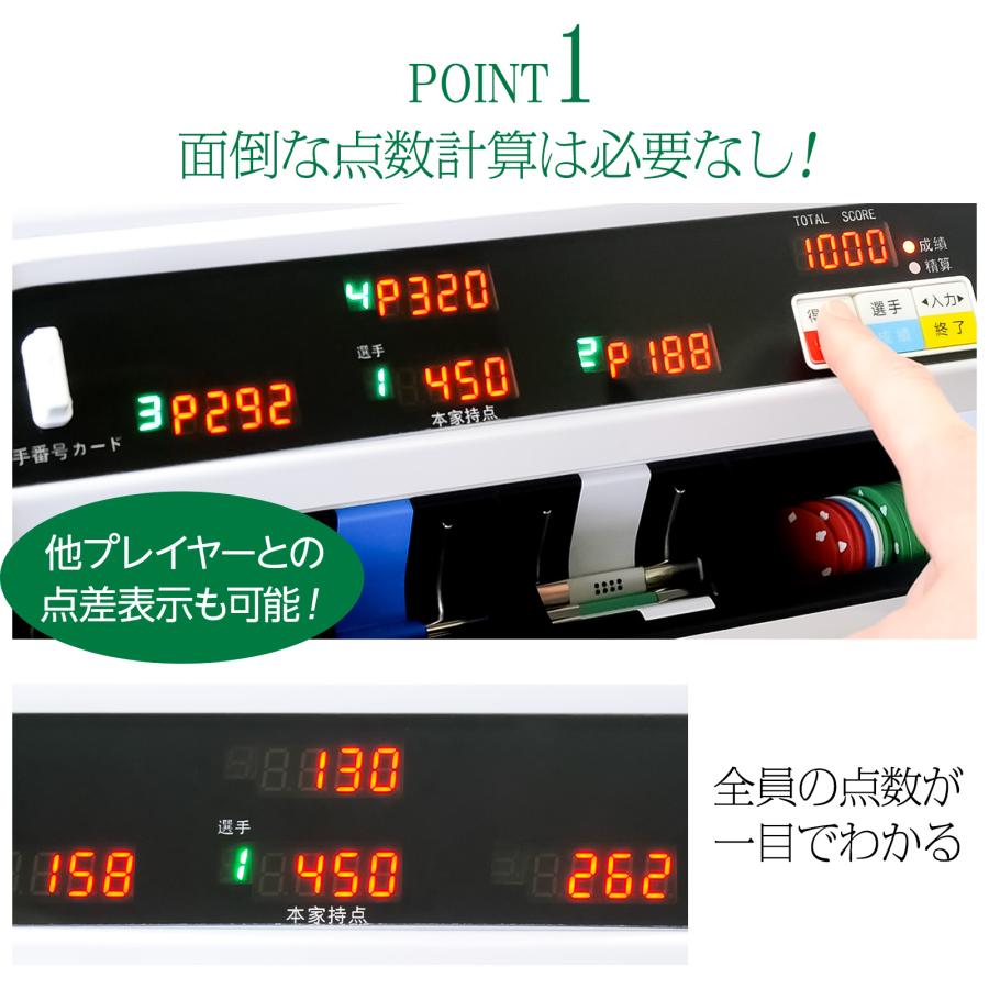 雀鳳（JONGHO） 全自動麻雀卓 点数表示 麻雀卓 全自動 折りたたみ 家庭