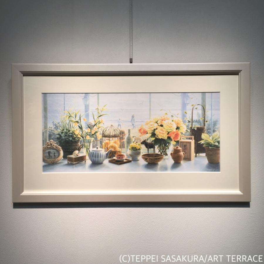 オリジナル（中型）ポスター 「白い時間」デラックス額 : 笹倉鉄平