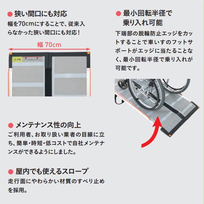 可搬形スロープ ケアスロープ ケアメディックス 幅70cm×長さ200cm (2m