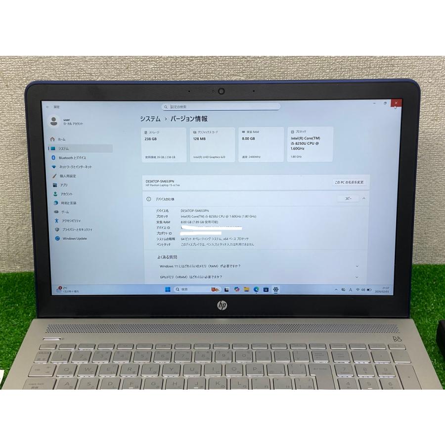 日本HP hp pavilion laptop 15 cc1xx i5-8th gen i5第8世代 ノートPC