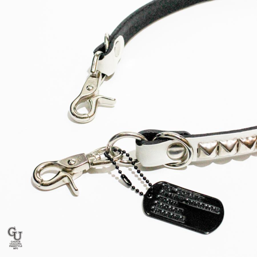 ピラミッドスタッズ ウォレットコード（ホワイト x ニッケル）12.5mm