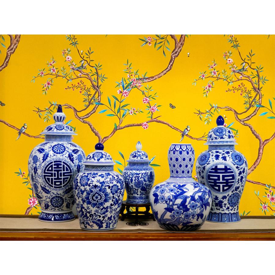 THE-SECRET-GARDEN Blue & White シノワズリ ジンジャージャー ポット