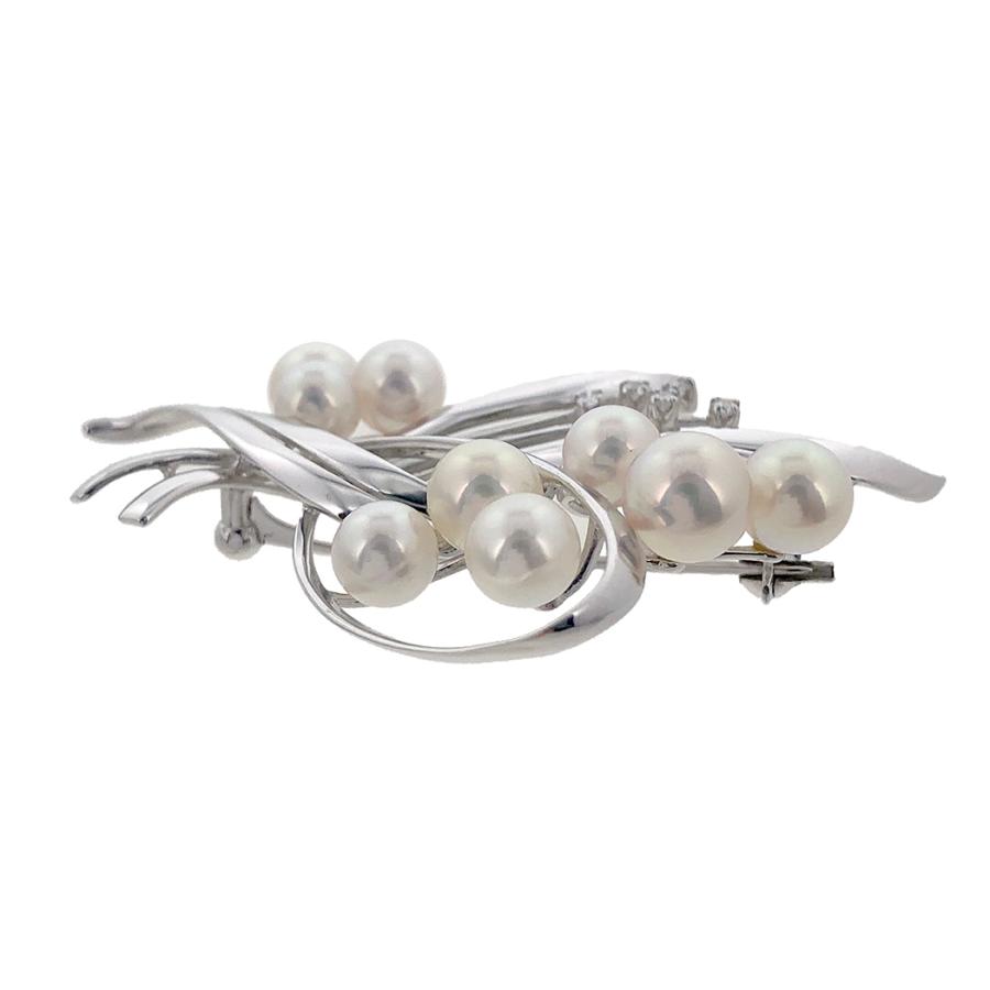 MIKIMOTO（ミキモト） パールダイヤブローチ K18 WG ダイヤモンド