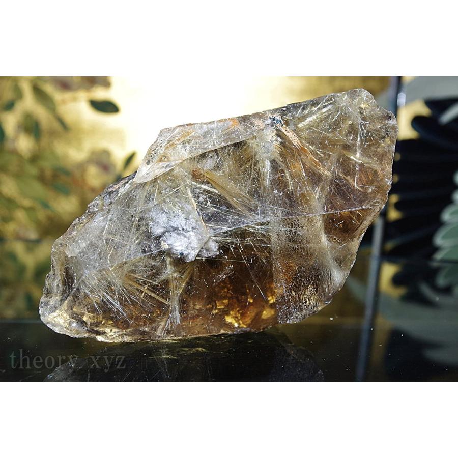 theory xyz ルチルクォーツ 置物 母岩(結晶)入り ゴールドルチル 原石