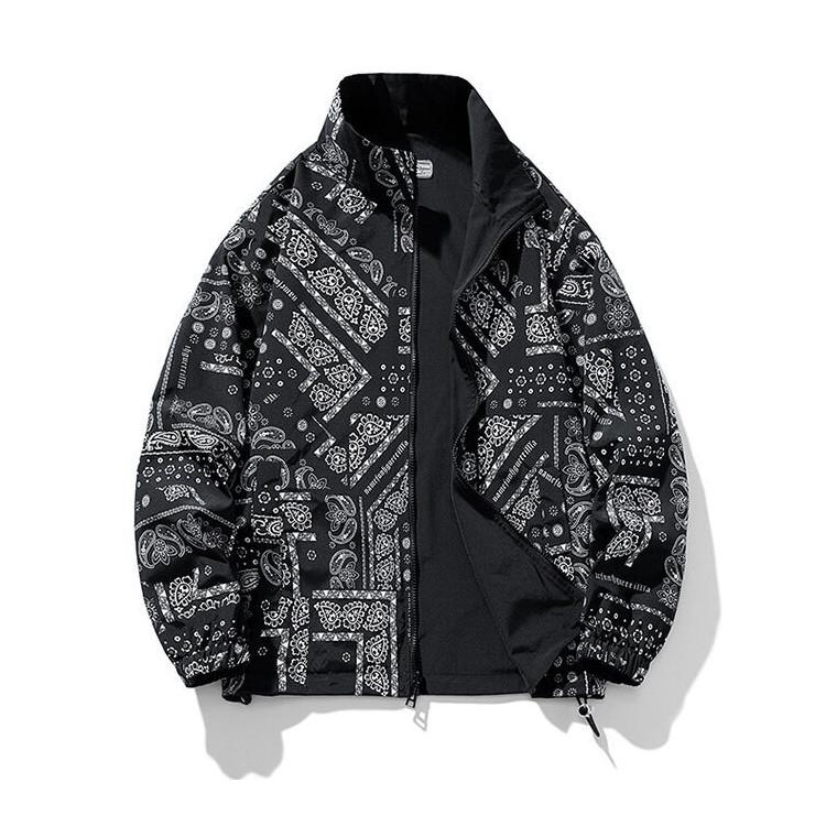バンダナ柄 ナイロンジャケット ペイズリー柄 ウインドブレーカー