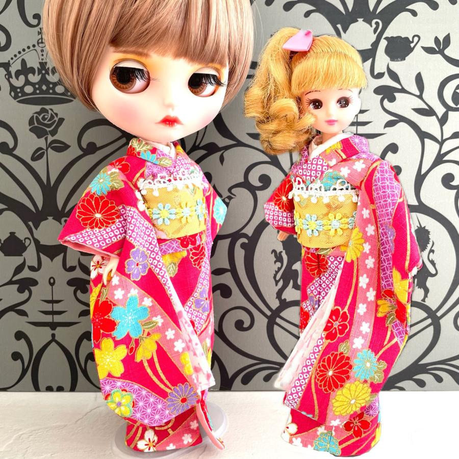 リカちゃん アイシードール 人形 着物 作り帯 セット 振り袖 帯 アウト