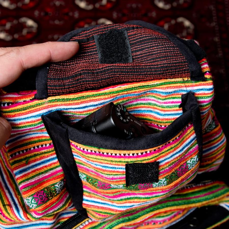 送料無料 ショルダーバッグ モン族 バック モン族刺繍 まんまる