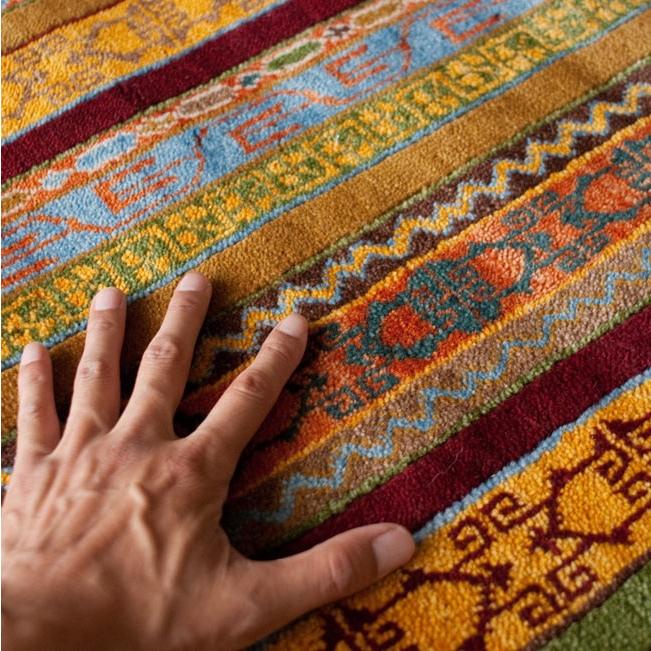 送料無料 ラグ マット 絨毯 手織り絨毯 手織りのインド絨毯(約183cm x