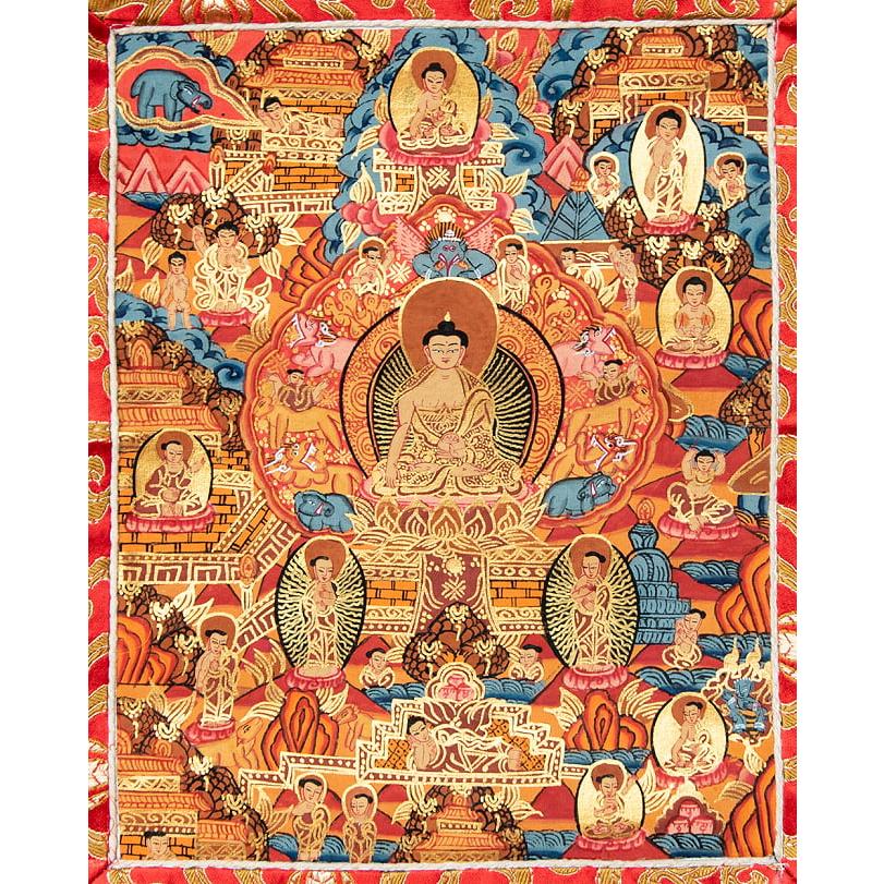 送料無料 タンカ マンダラ 曼荼羅 手描きのタンカ 〔一点物〕装丁付