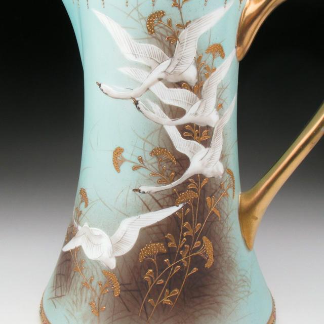 ノリタケ オールドノリタケ 金盛りジュール フライングスワン コーヒー