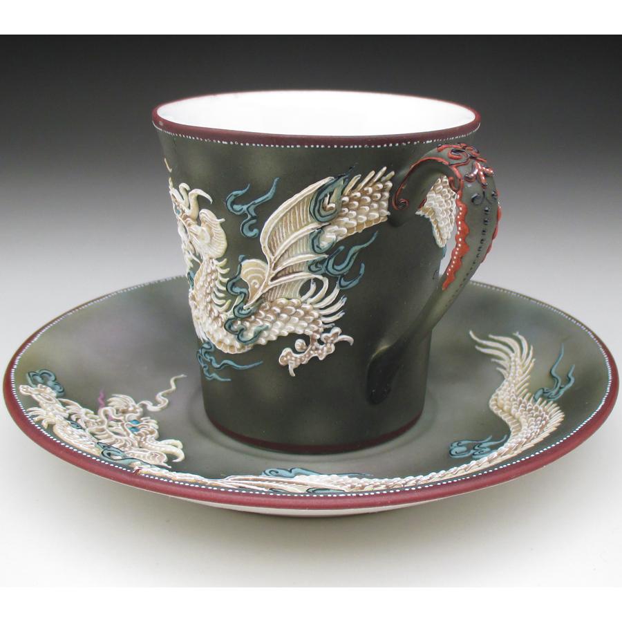 ノリタケ オールドノリタケ ドラゴン盛り上げ カップ＆ソーサー (b