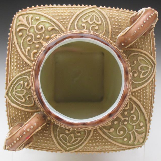 ノリタケ オールドノリタケ 盛り上げ芥子絵 花瓶 : アンティーク陶磁器