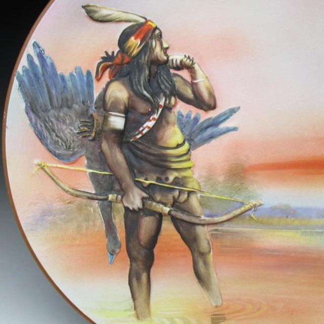 ノリタケ オールドノリタケ モールド インディアン絵 プレート 27cm