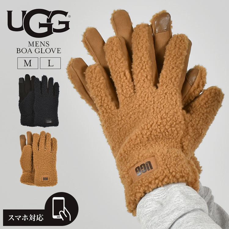 UGG（アグ） グローブ 手袋 ボア メンズ スマホ対応 防寒 防風 暖かい