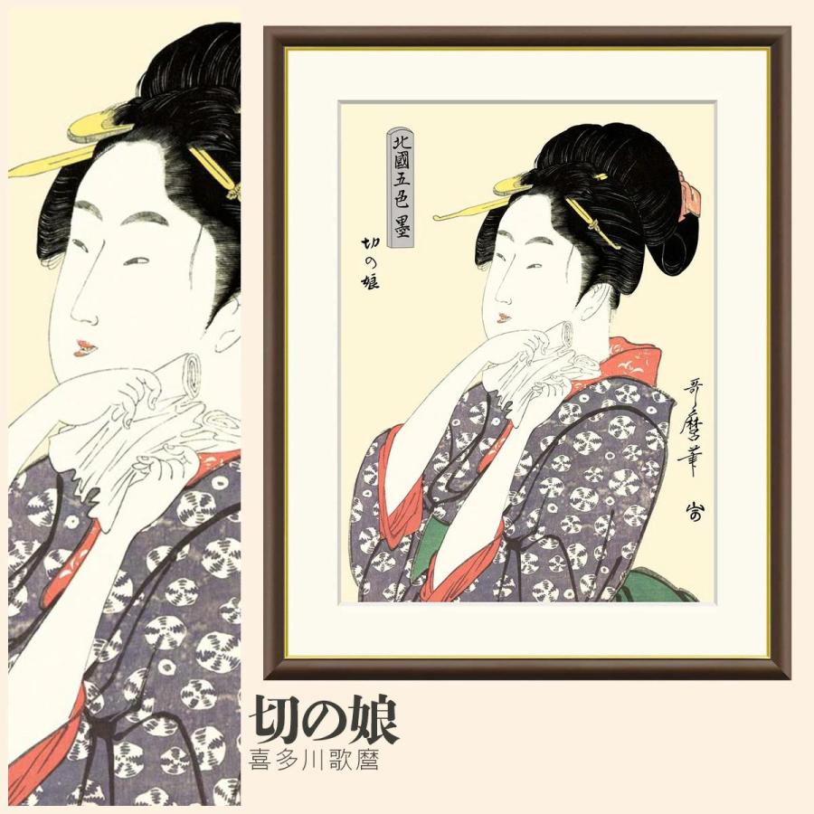 額絵 切の娘 喜多川歌麿 F6サイズ 美人画 大首絵 北国五色墨 絵画