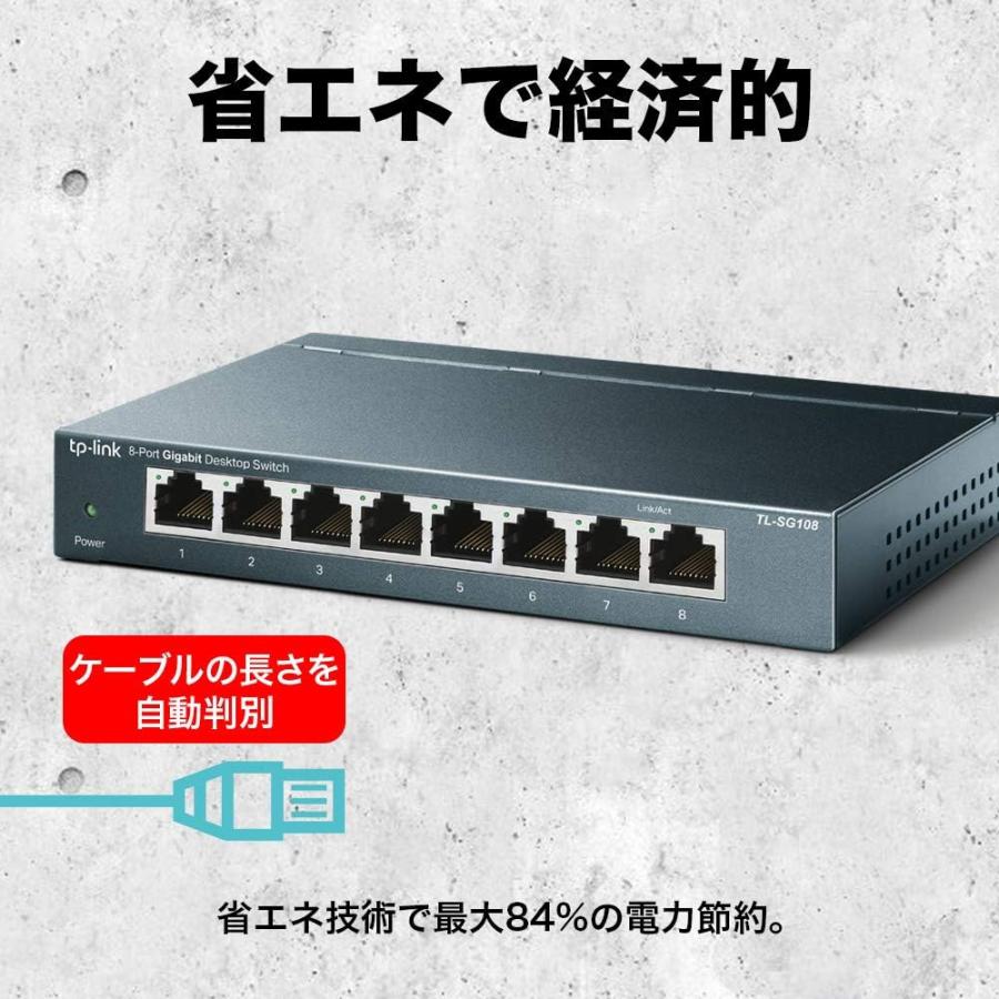 TP-Link Giga ギガビット 対応8ポート スイッチングハブ 金属筺体