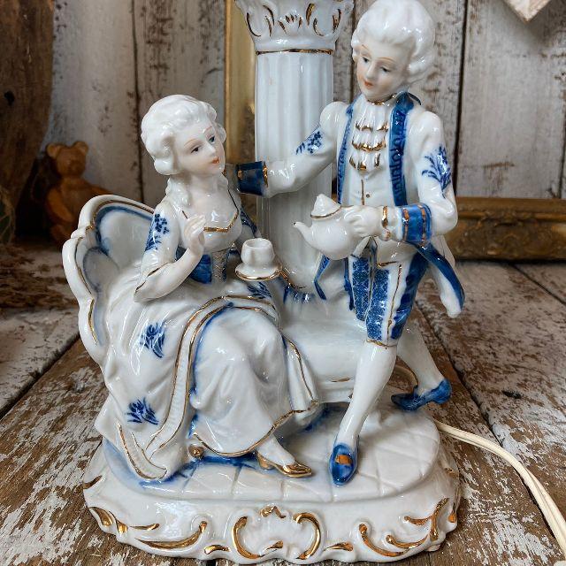 VINTAGE 70s ヴィンテージ*ヤマハ陶芸*フィギュリン スタンドライト