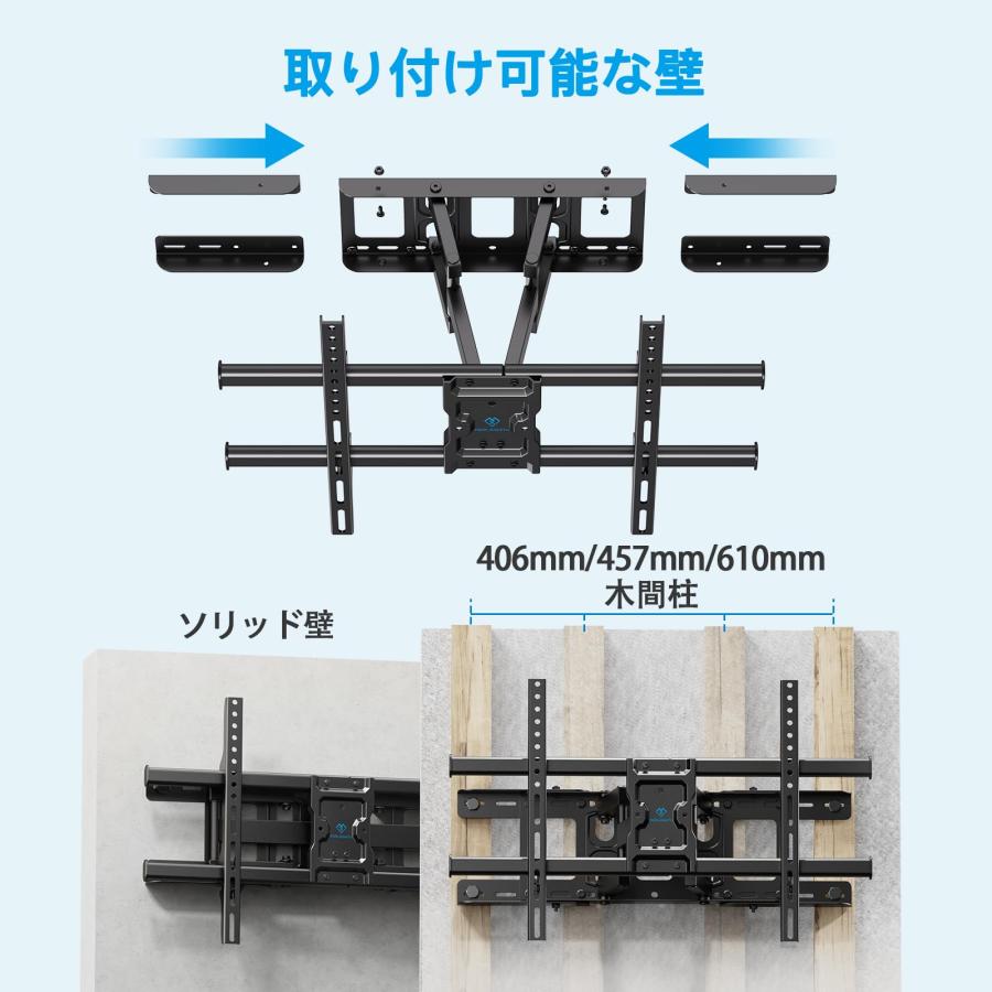 PERLESMITH テレビ壁掛け金具 32?75インチ対応 フルモーション式 耐