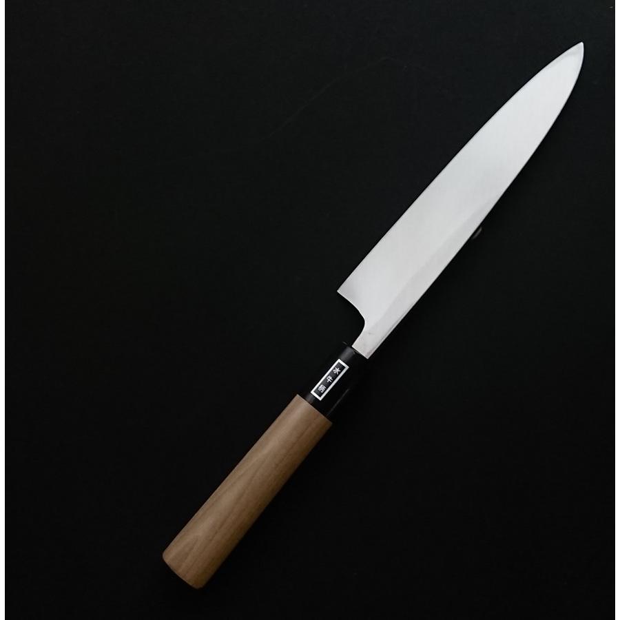 堺宏之作 白鋼 霞仕上げ 水牛桂柄 身卸包丁 210mm(7寸) 日本製 堺市