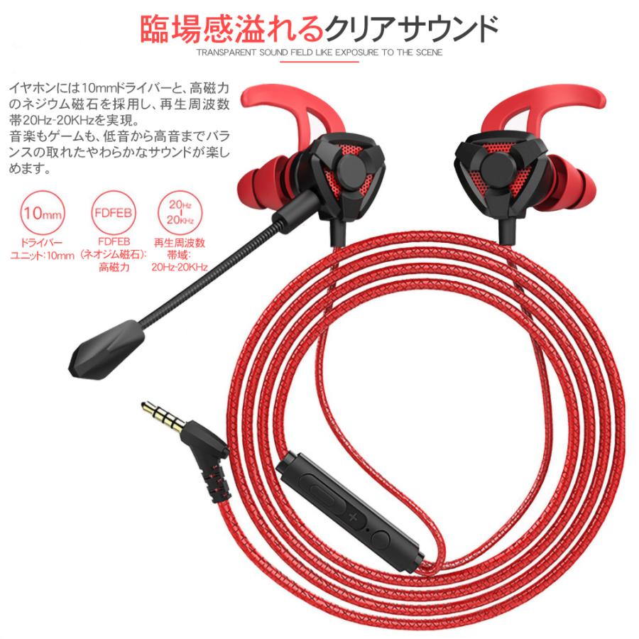 ゲーミングイヤホン イヤホンマイク PS4 有線 スイッチ ボイスチャット