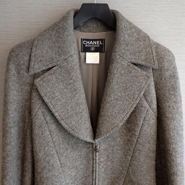 CHANEL（シャネル） コート #40 グレー ファー抜け 1997年秋冬 ウール