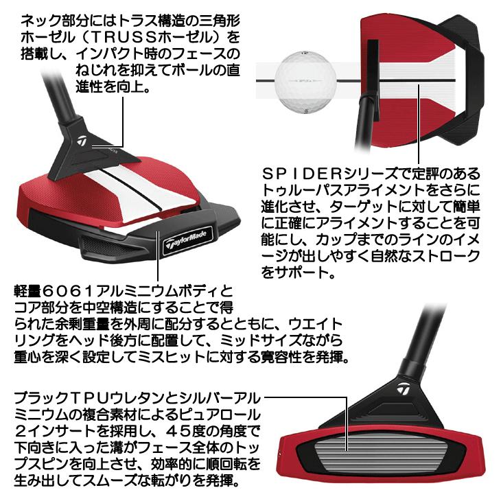 TaylorMade（テーラーメイド） スパイダーGTX レッド トラスセンター
