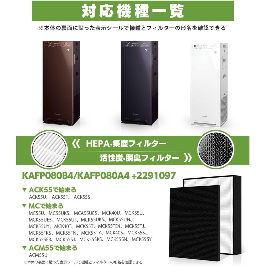 ダイキン kafp080b4 フィルター 空気清浄機 脱臭フィルター mck55