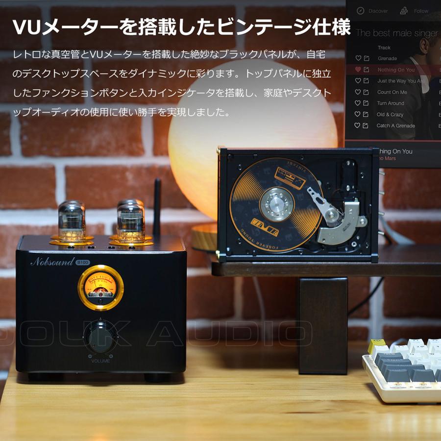 Nobsound B100 Bluetooth 5.0 真空管アンプ USB DAC COAX/OPT