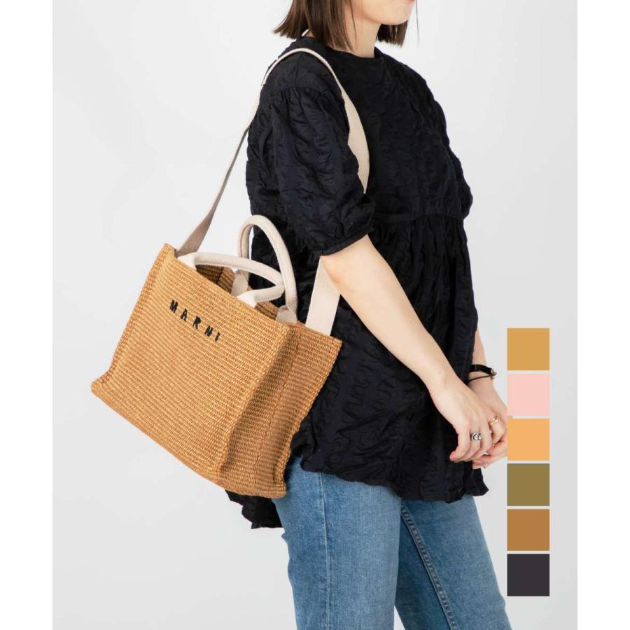 MARNI（マルニ） MARNI SMALL RAFFIA-EFFECT SMALL TOTE BAG ラフィア