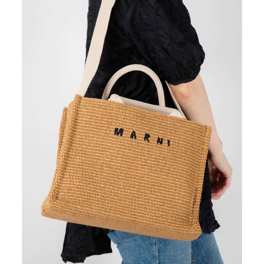 MARNI（マルニ） MARNI SMALL RAFFIA-EFFECT SMALL TOTE BAG ラフィア