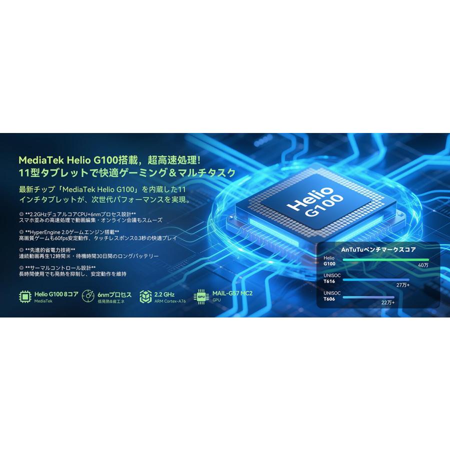 タブレット 11インチ BNCF Bpad 16GB+128GB+1TB拡張 Android 15 Helio