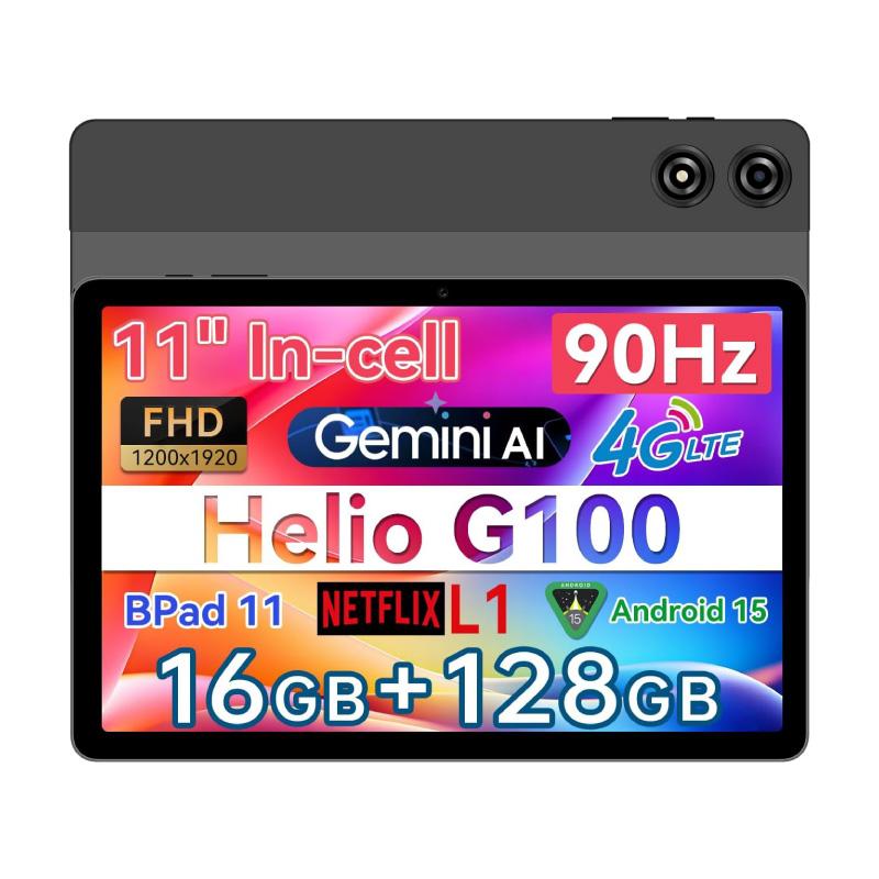 タブレット 11インチ BNCF Bpad 16GB+128GB+1TB拡張 Android 15 Helio