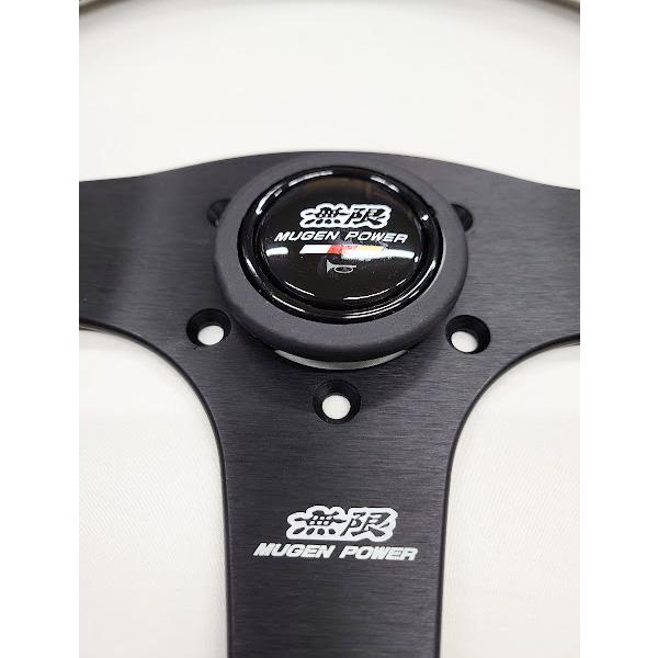 無限-MUGEN-]ステアリングホイールハンドル 35φ×3スポーク(レザー