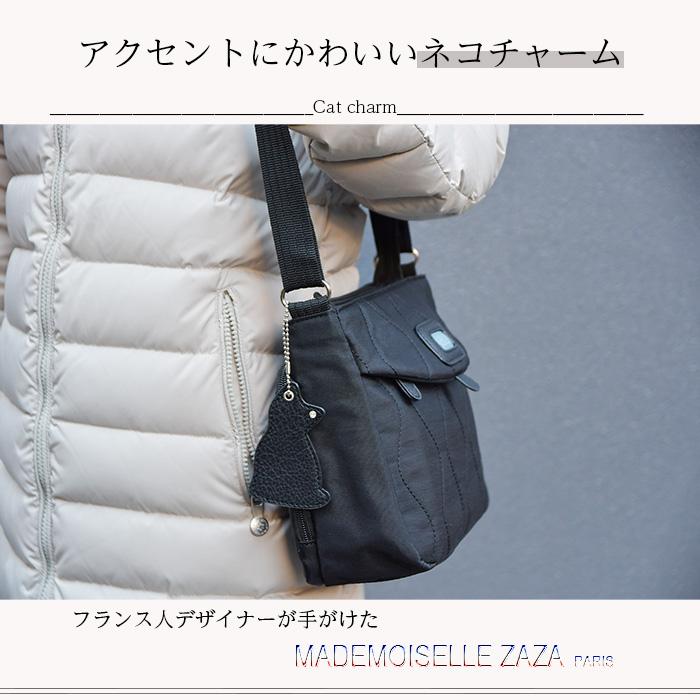 ZAZA キルト猫チャームショルダー ショルダーバッグ レディース