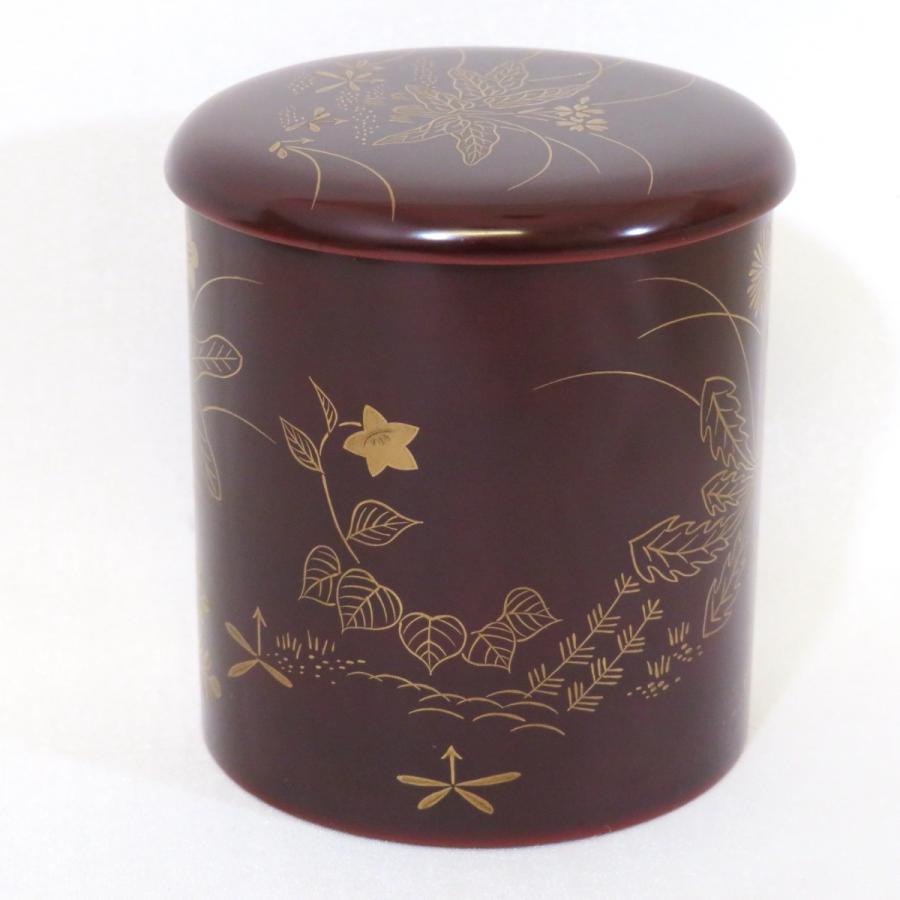 即中斎宗匠御箱書】四代 川端近左作 春野蒔絵 溜 金林寺 茶器 棗 金輪