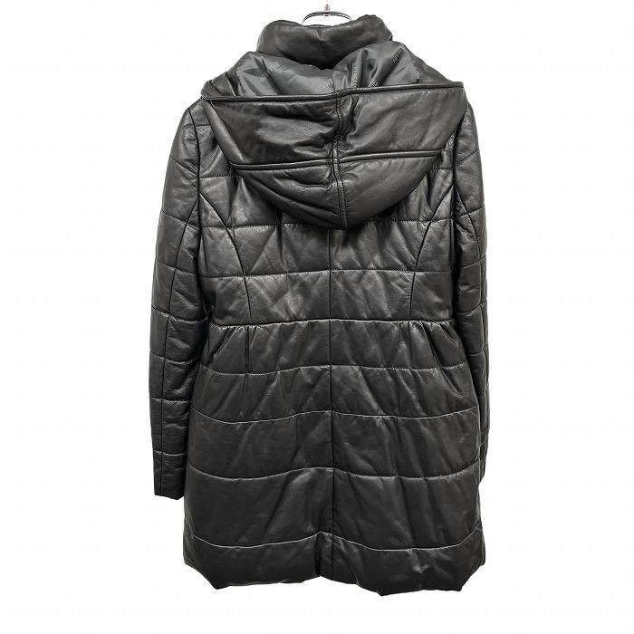 BALMAIN（バルマン） 中綿 レザーコート フード脱着可 ハイネック 裏地