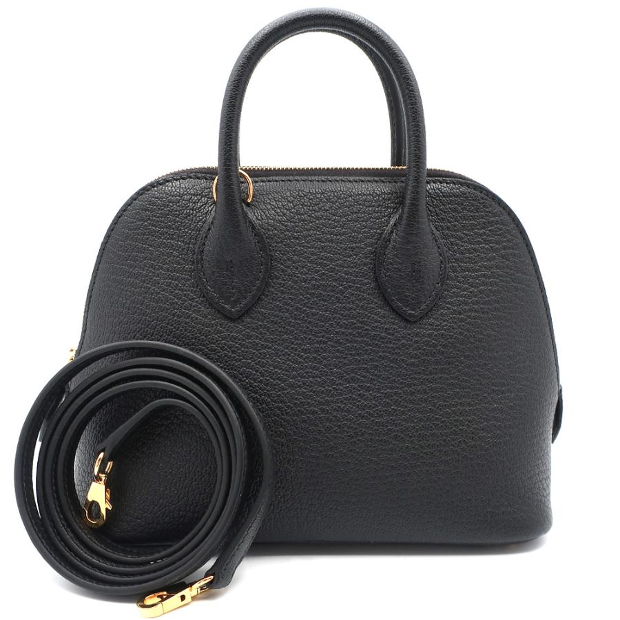 天白】未使用 エルメス ボリード 1923 ミニ シェーブル ブラック K刻印