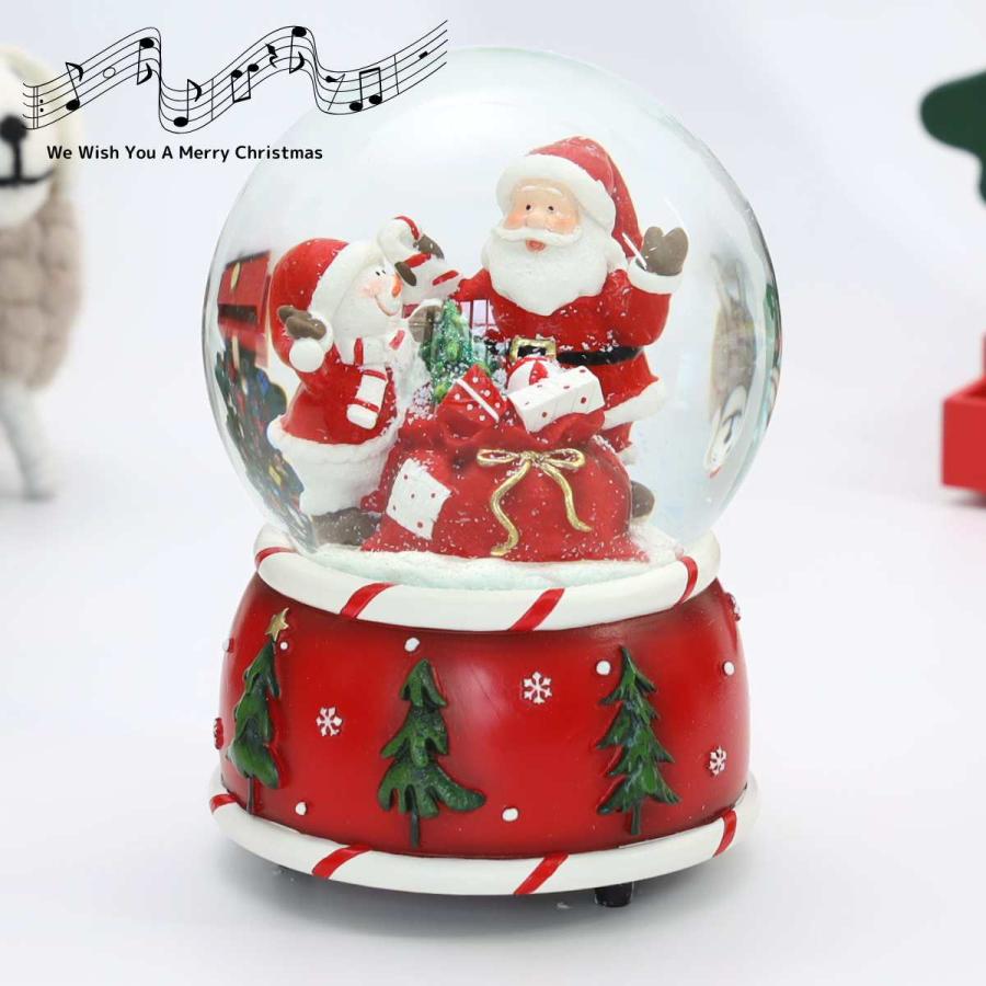 スノードーム オルゴール サンタ・スノーマン クリスマスツリー